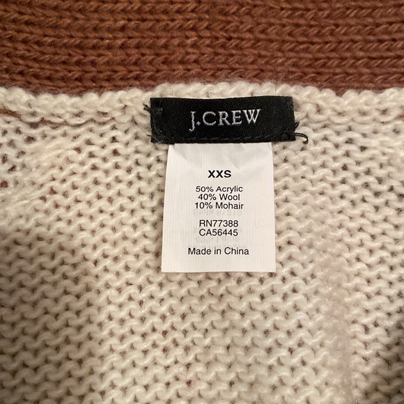 J.Crew cardigan in XXS in cream and brown. - Picture 3 of 3